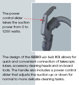 Sebo K3 Special Features