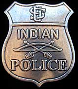 Red Tomahawk Indian Police Badge - Replica