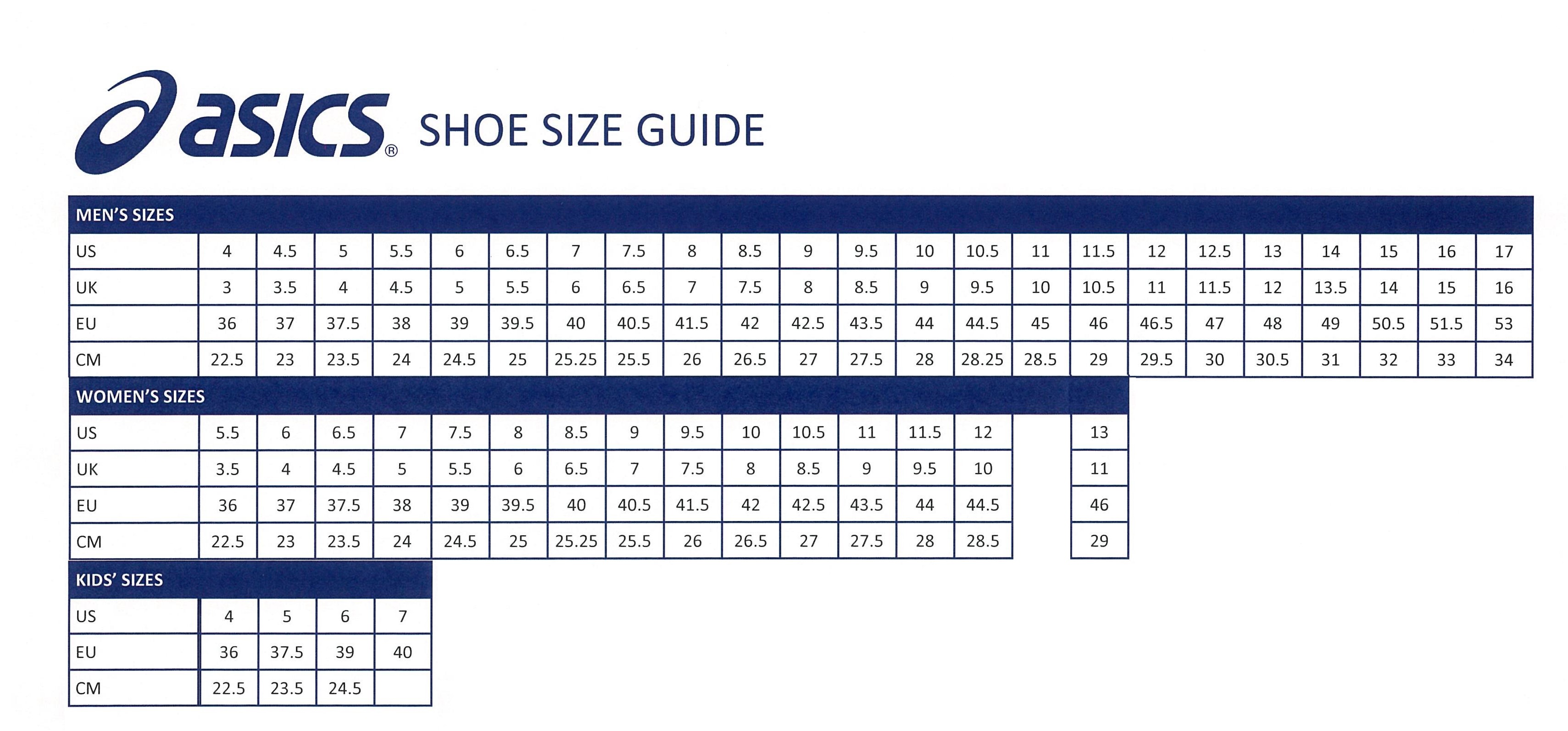 Размер 8 мужская обувь. ASICS Shoes sizing. Размерная сетка асикс женские. Асикс Footwear Size Chart. Размерная сетка ASICS женская.
