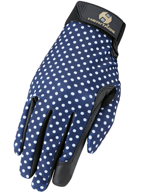 Heritage Navy Polka Dot Performance Gloves