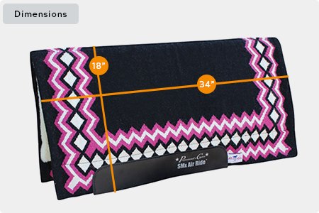 SMx Air Ride Western Show Saddle Pad Dimensions