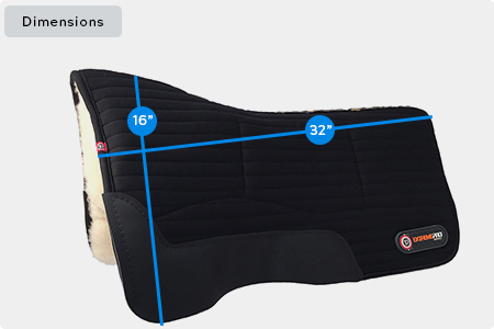 Square Skirt Impact Protection WoolBack Shim Pad Dimensions