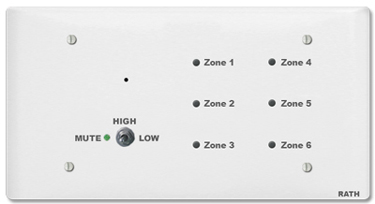 RATH® CliniCare 6 Zone/Room Annunciator 2900-6AP Series (Available in White & Stainless Steel)